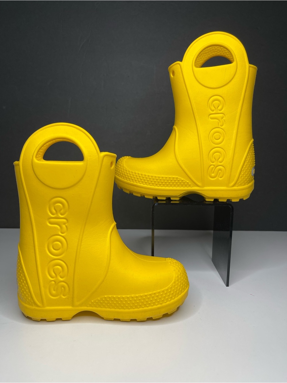 CROCS Kids Yellow Waterproof Pull-On Rain Boots